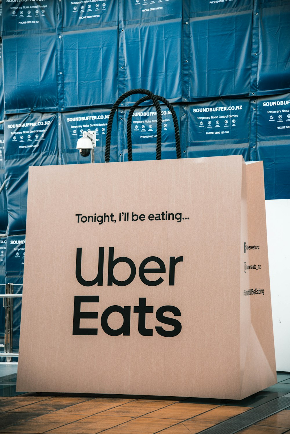 white Uber Eats shopping bag