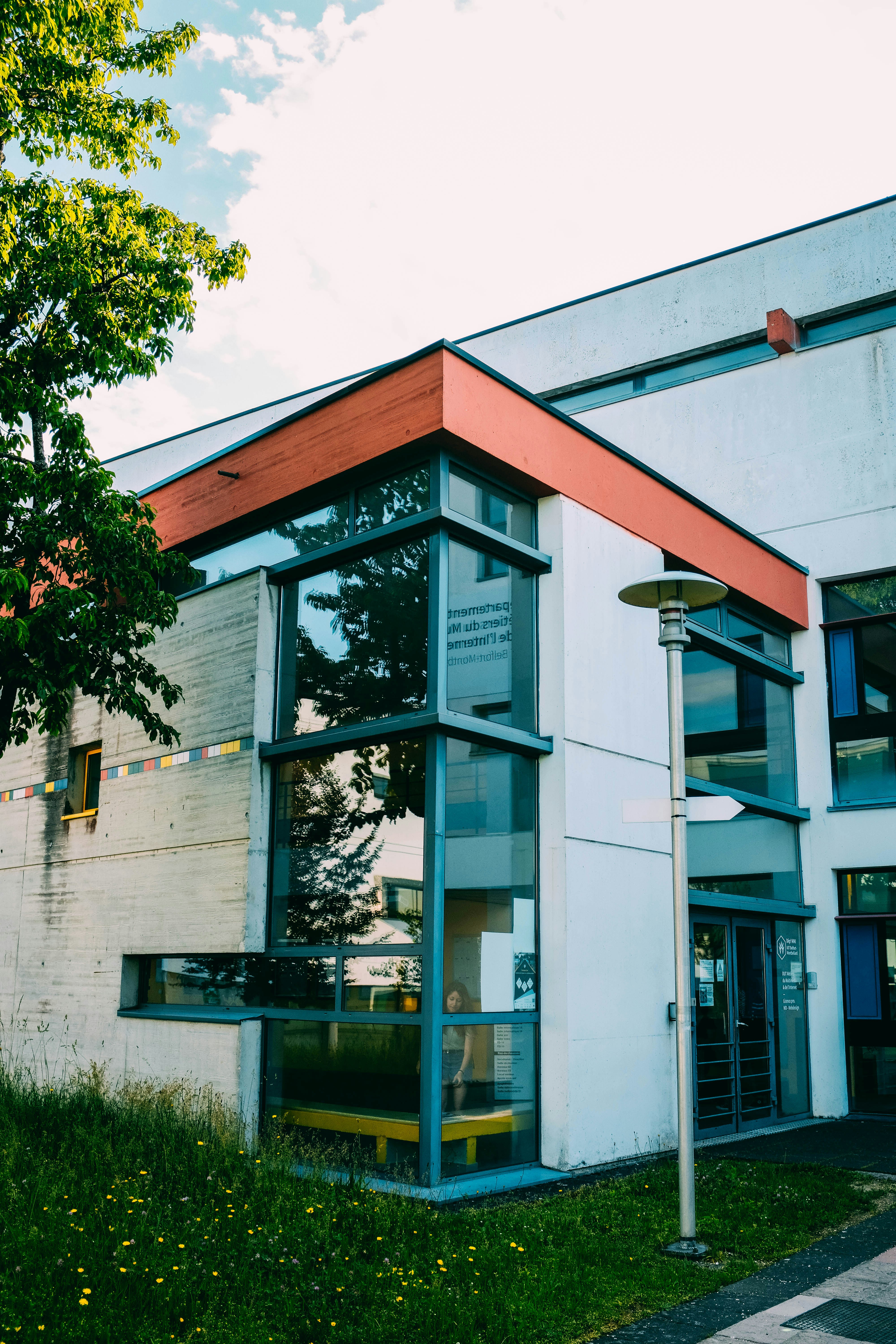 white painted building