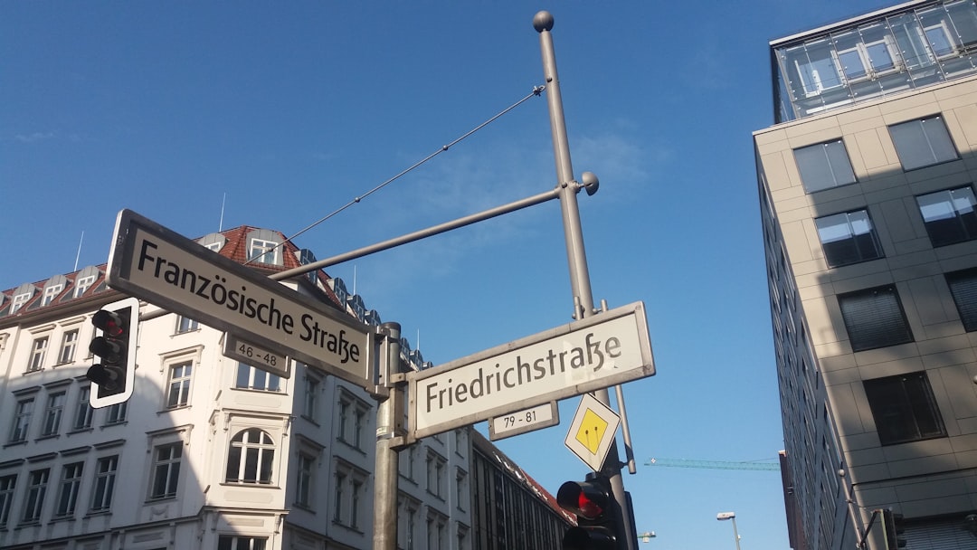 Franzosische Strafye and Friedrichstrafze street signs near buildings