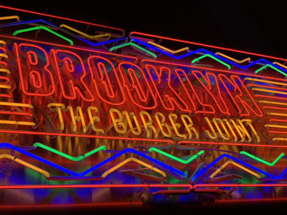 Brooklyn The Burger Joint neon signage turned on