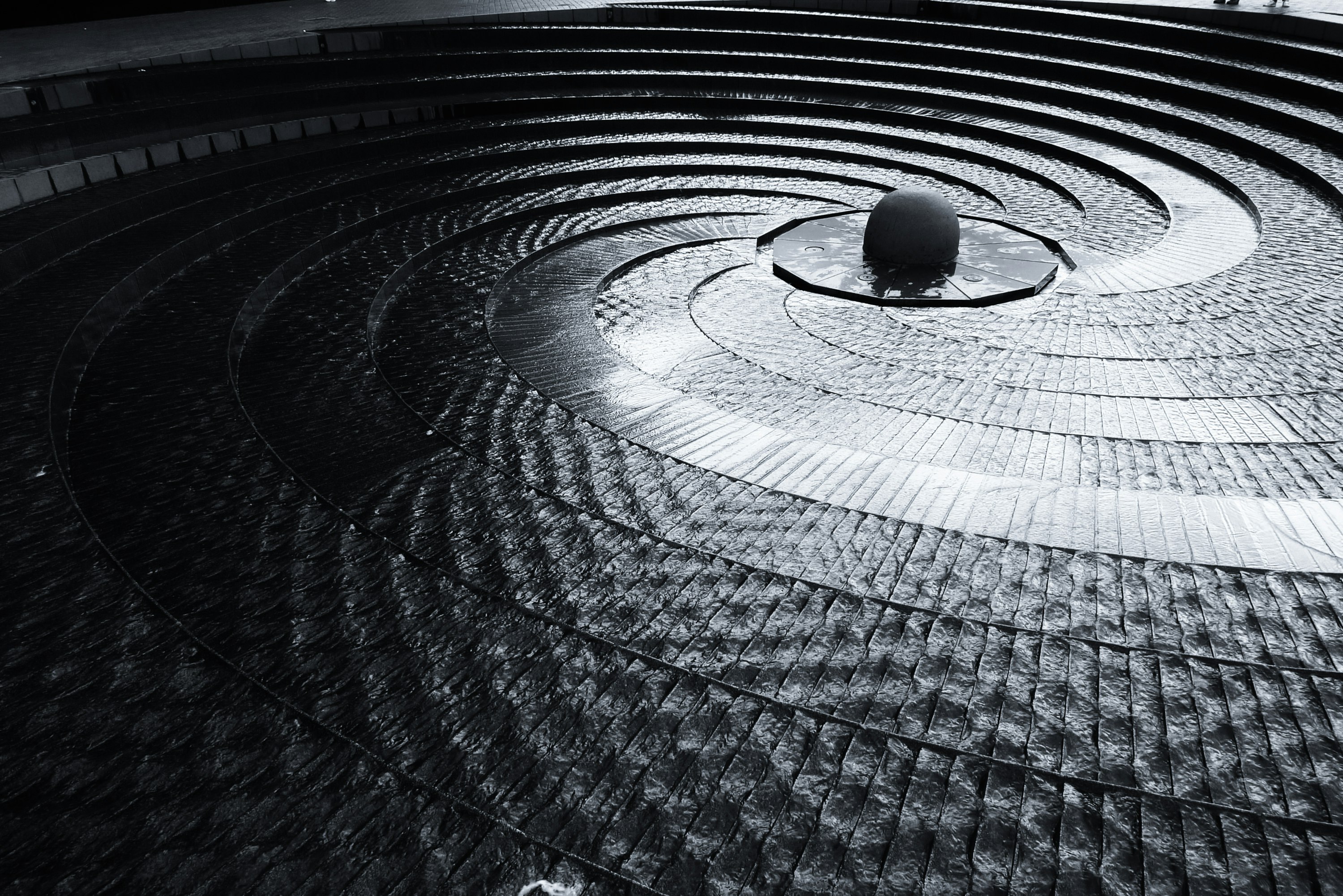 black and grey swirl walkway