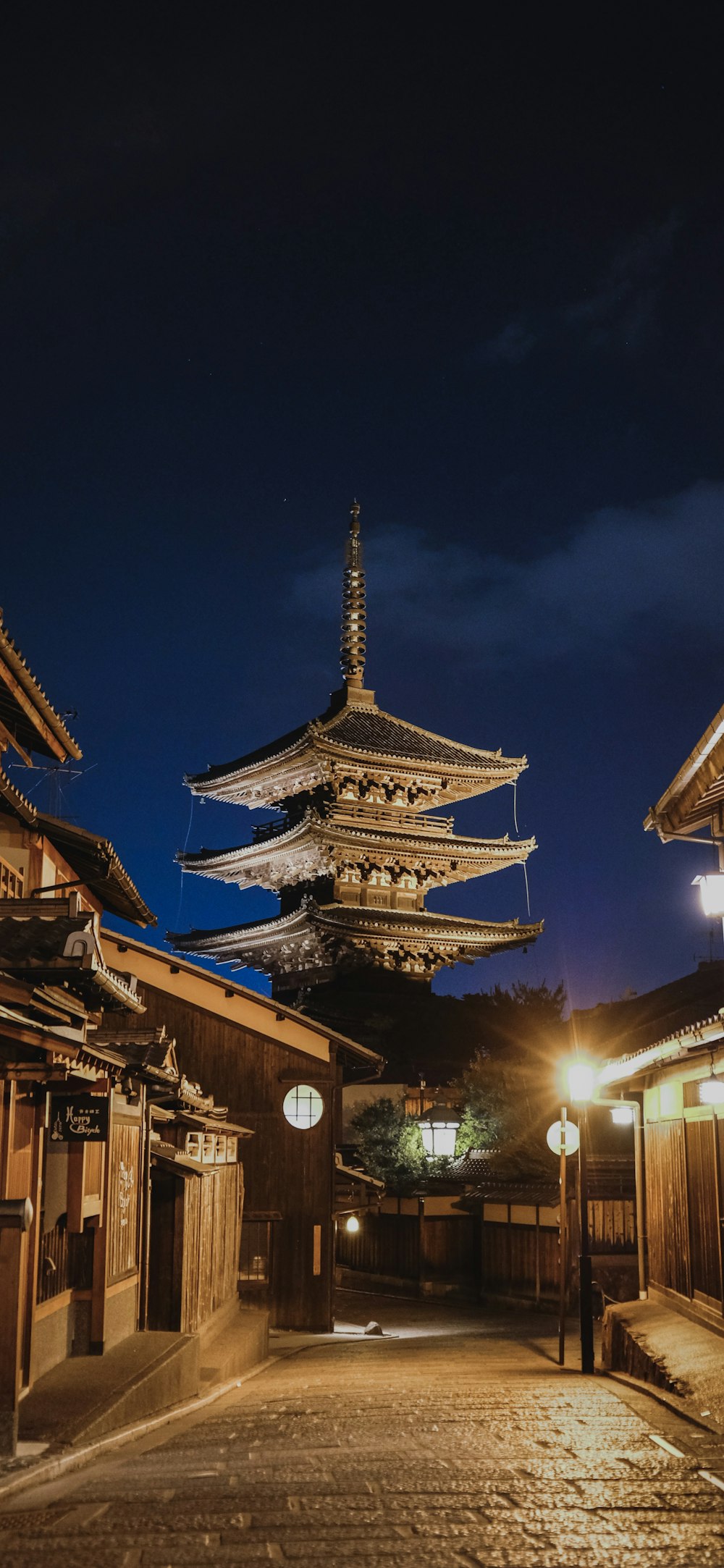 brown pagoda in end of alley