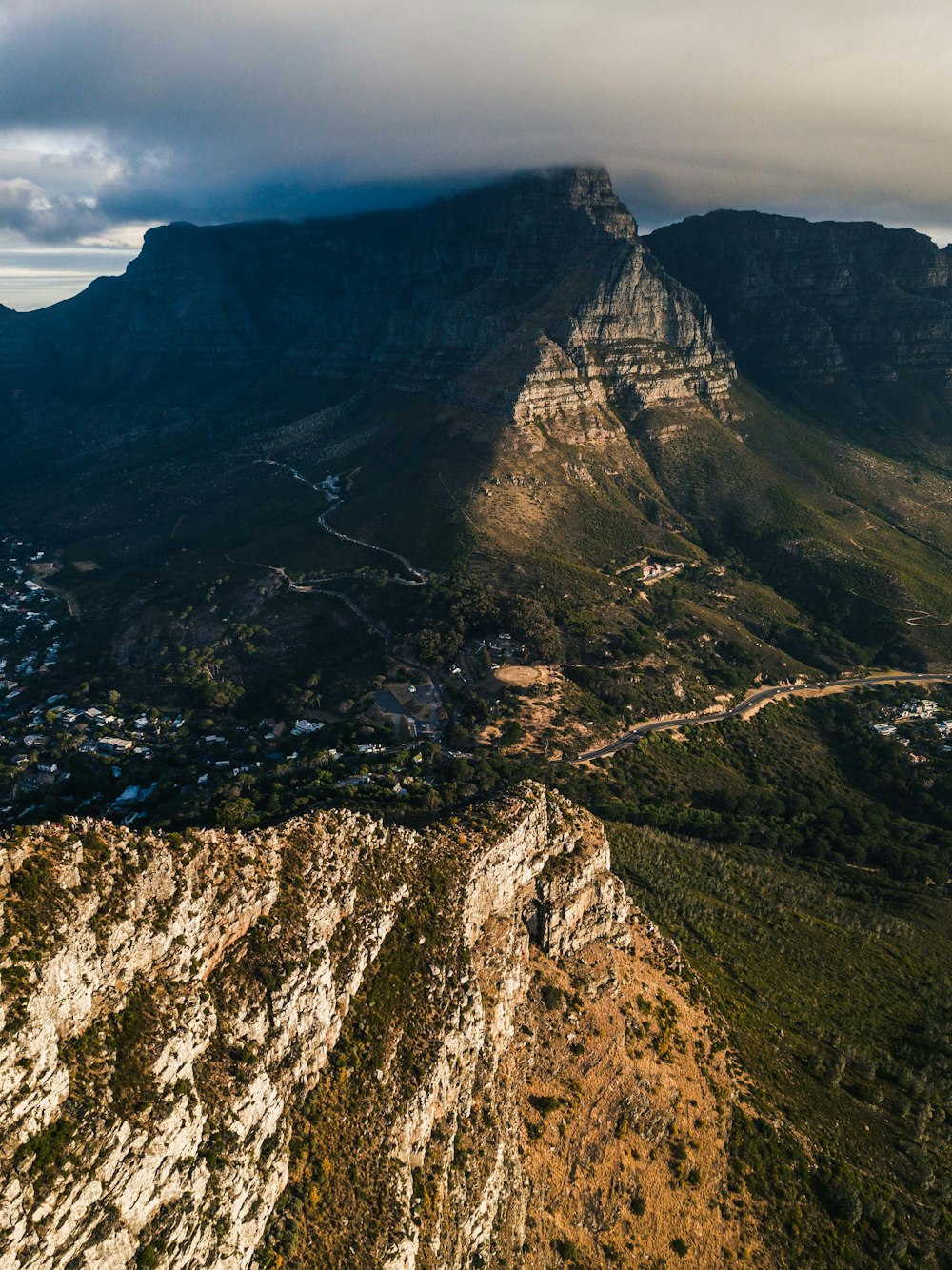 aerial photography of mountain