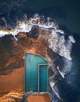 aerial view of ocean