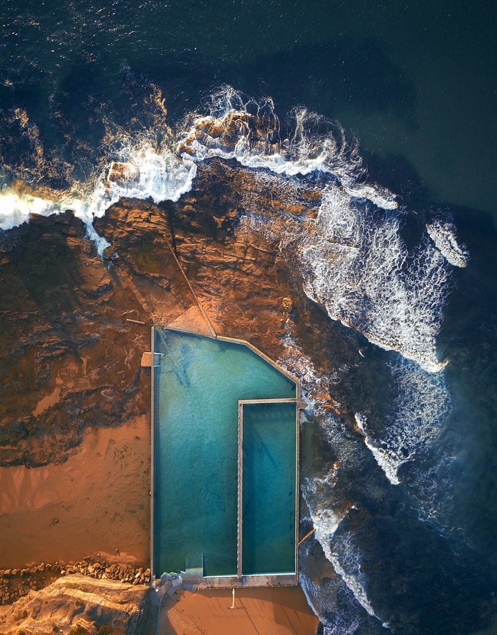 aerial view of ocean