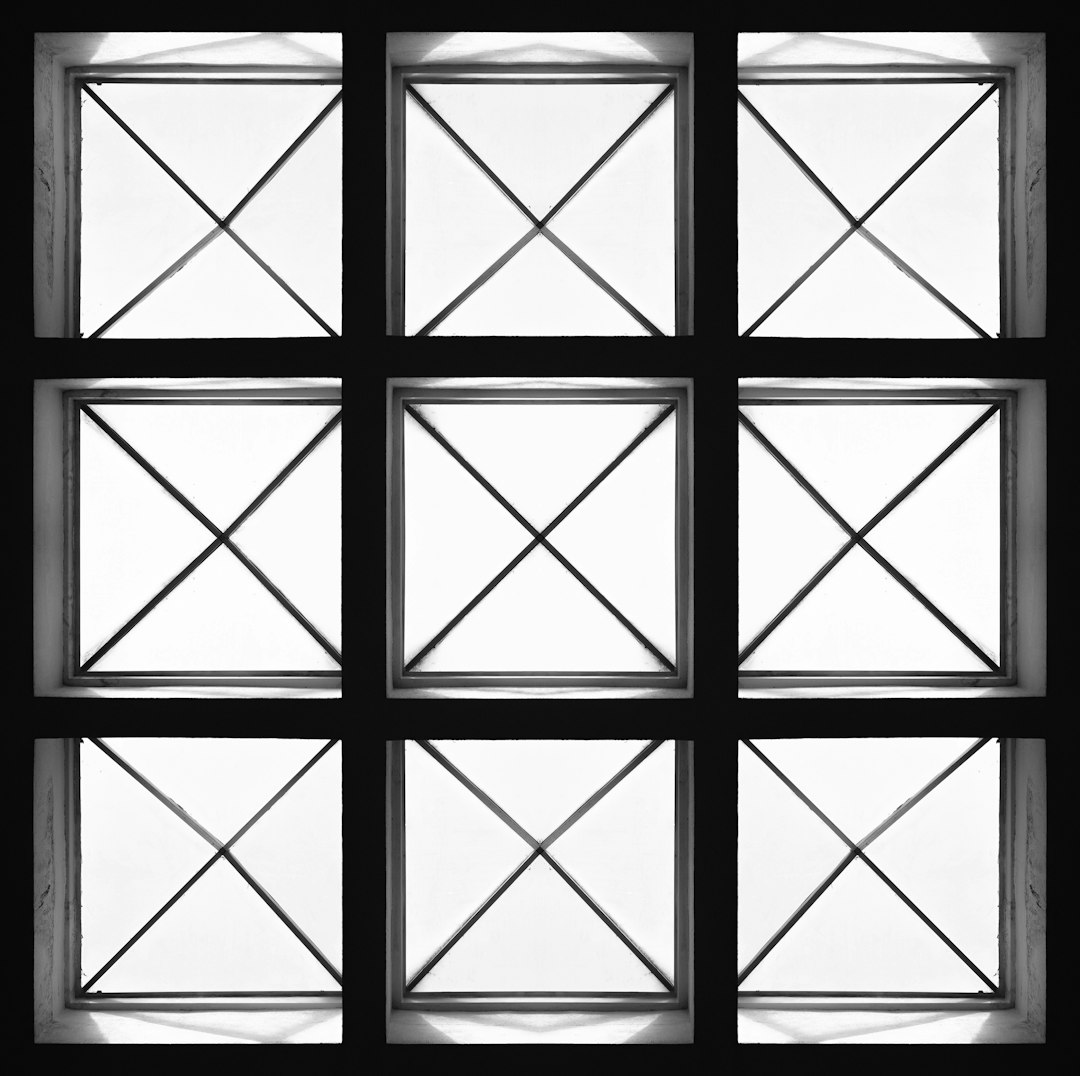 square black framed glass window