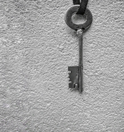 Elegant key hanger mounted on a charcoal grey wall, highlighting its refined craftsmanship.