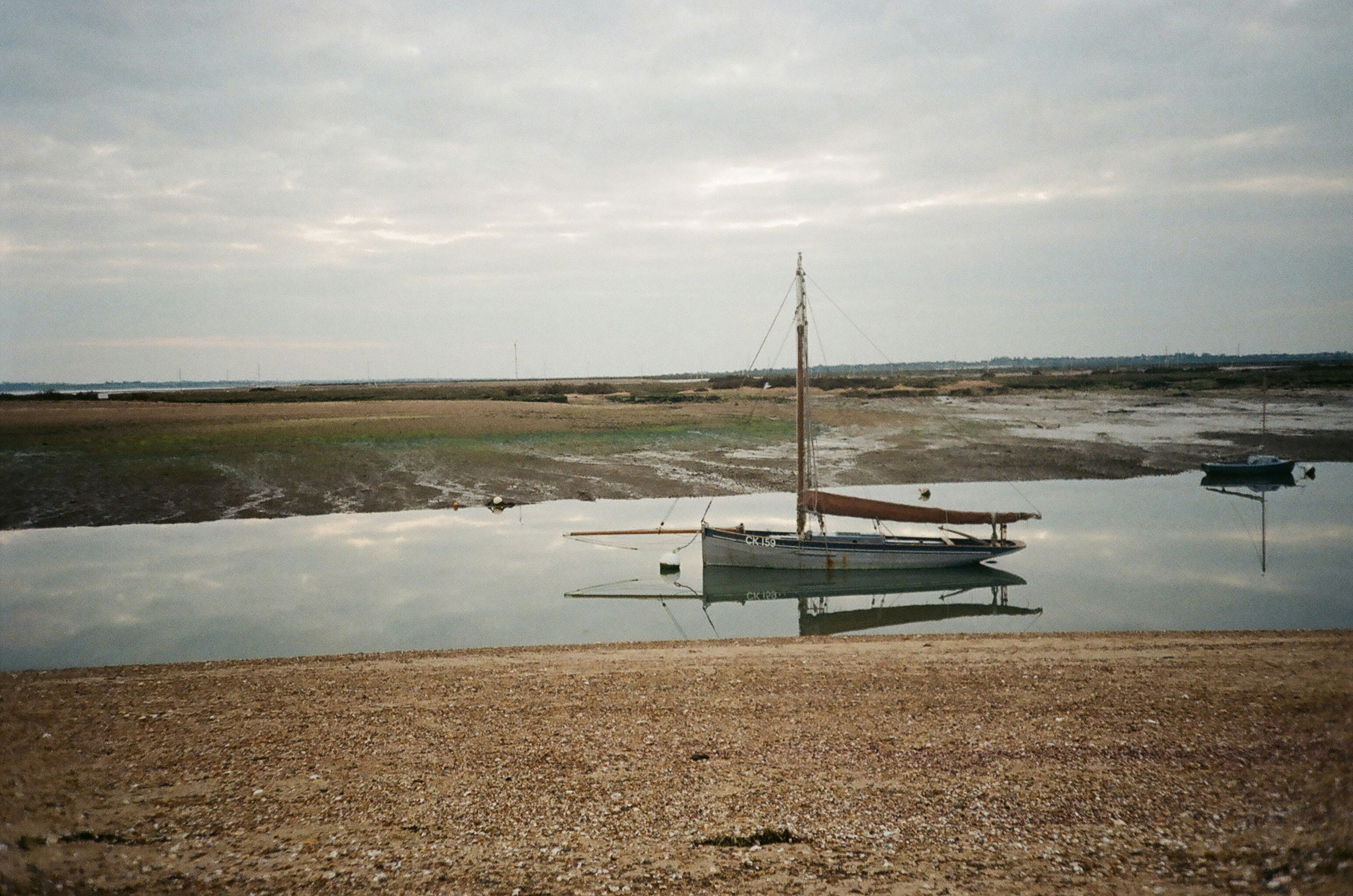 white sailboat on calm body of water