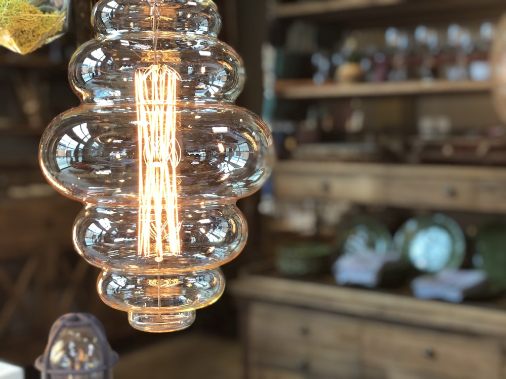 clear glass pendant lamp