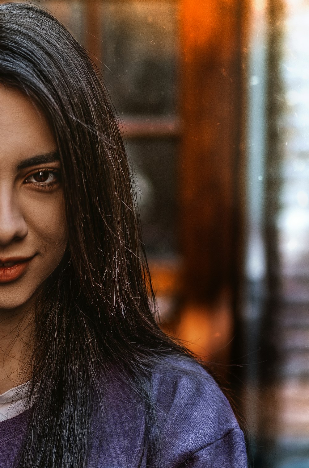 woman wearing blue shirt