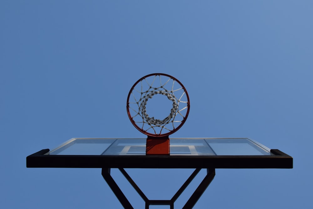 clear glass basketball hoop