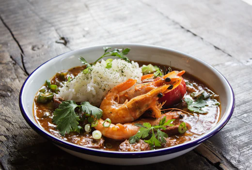 Cazuela de camarones con arroz