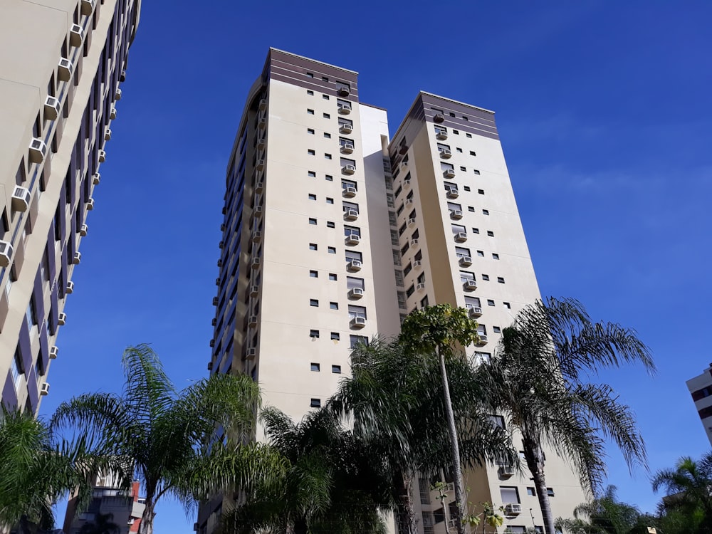 low-angle photography of white building