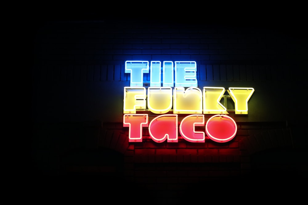 The Funky Taco neon light signage