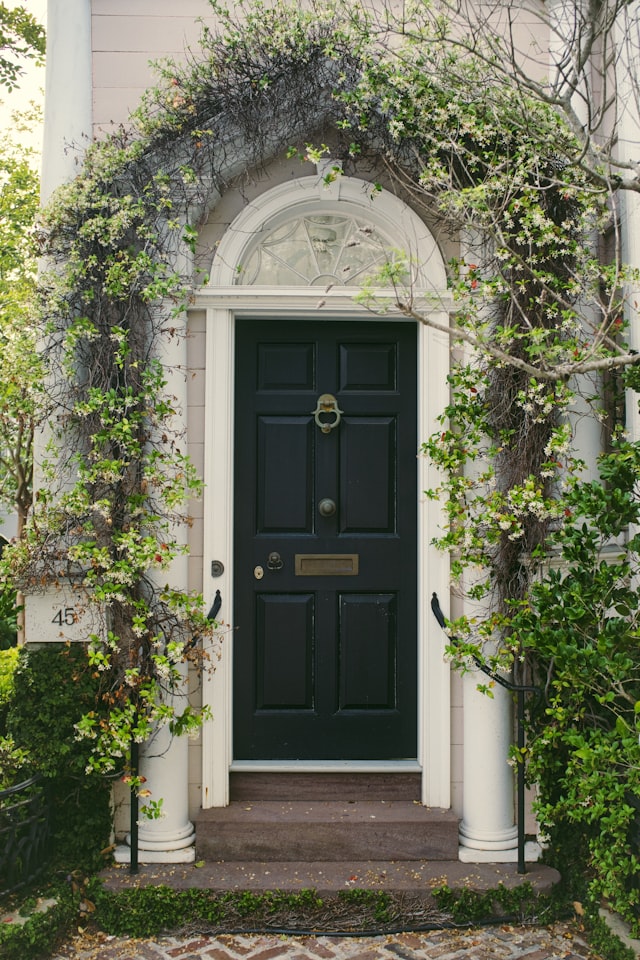Composite front door on a UK semi-detached home