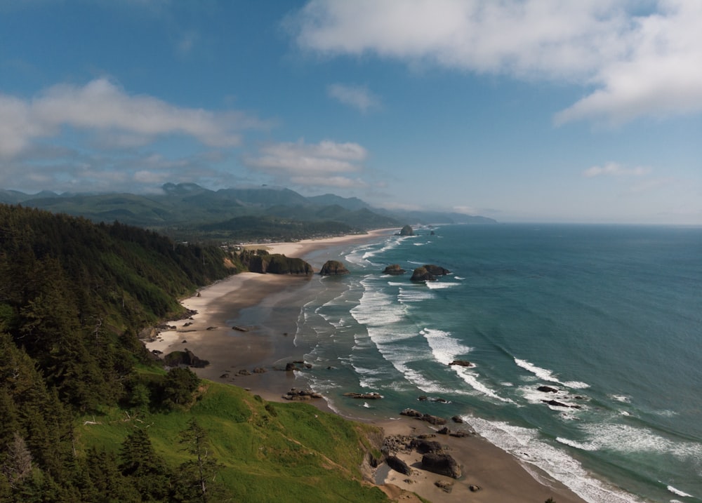 landscape photography of shoreline and body of water