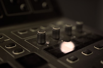 Close-up of dryer controls with soft lighting.
