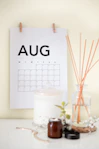 Aug calendar on wall