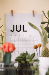 July calendar on focus photography