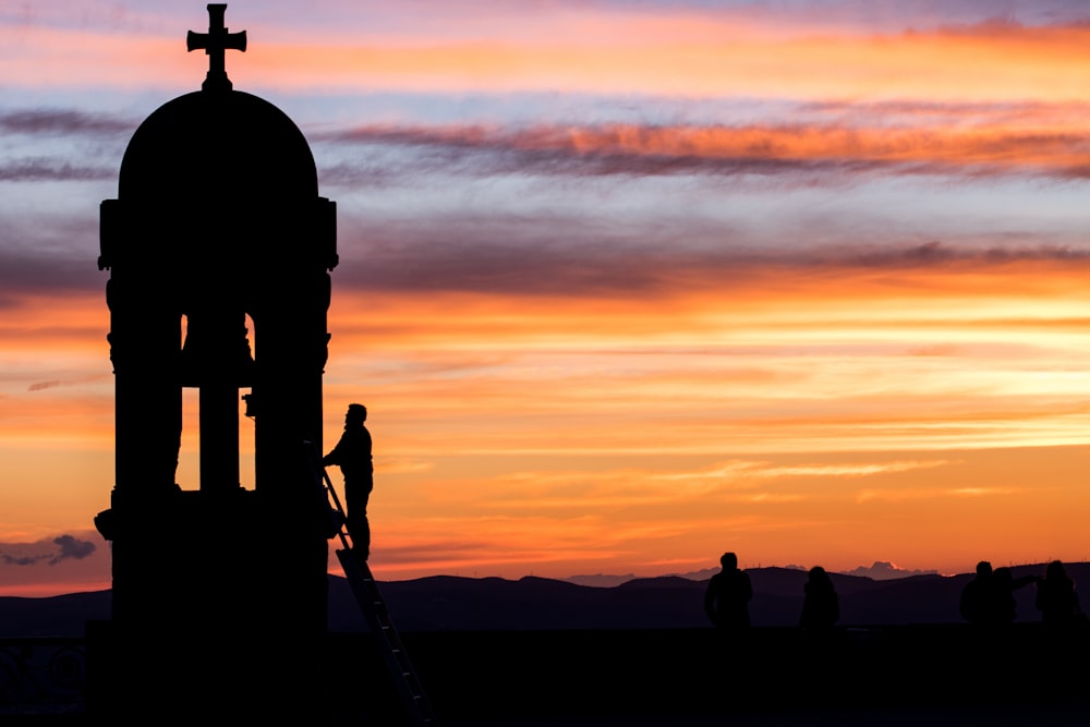 church during golden hour