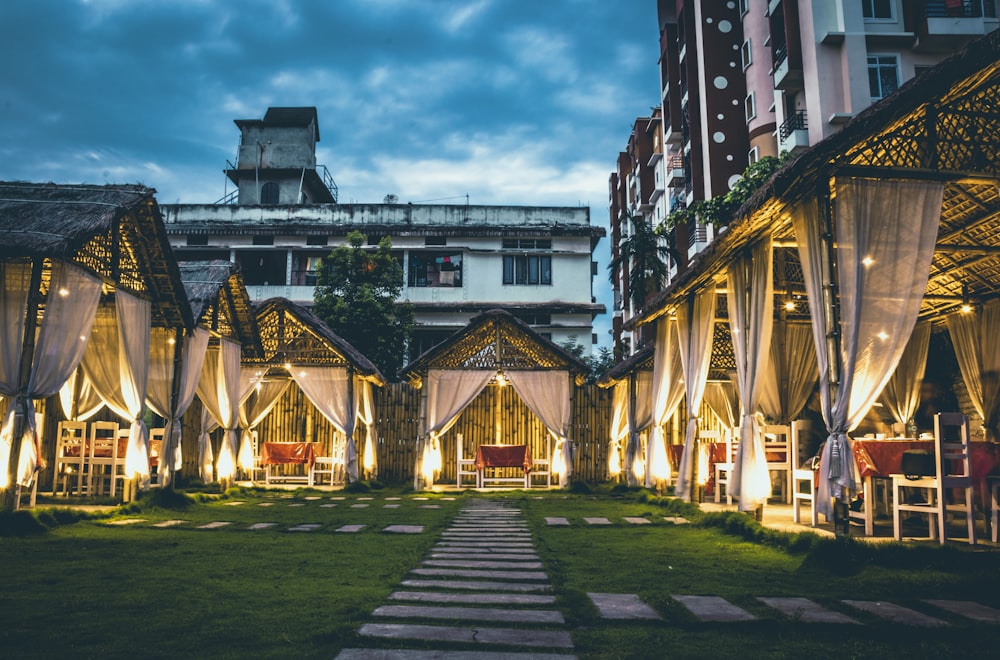 gazebo lighted houses