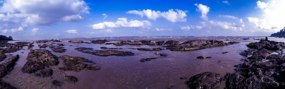 body of water surrounded with islets