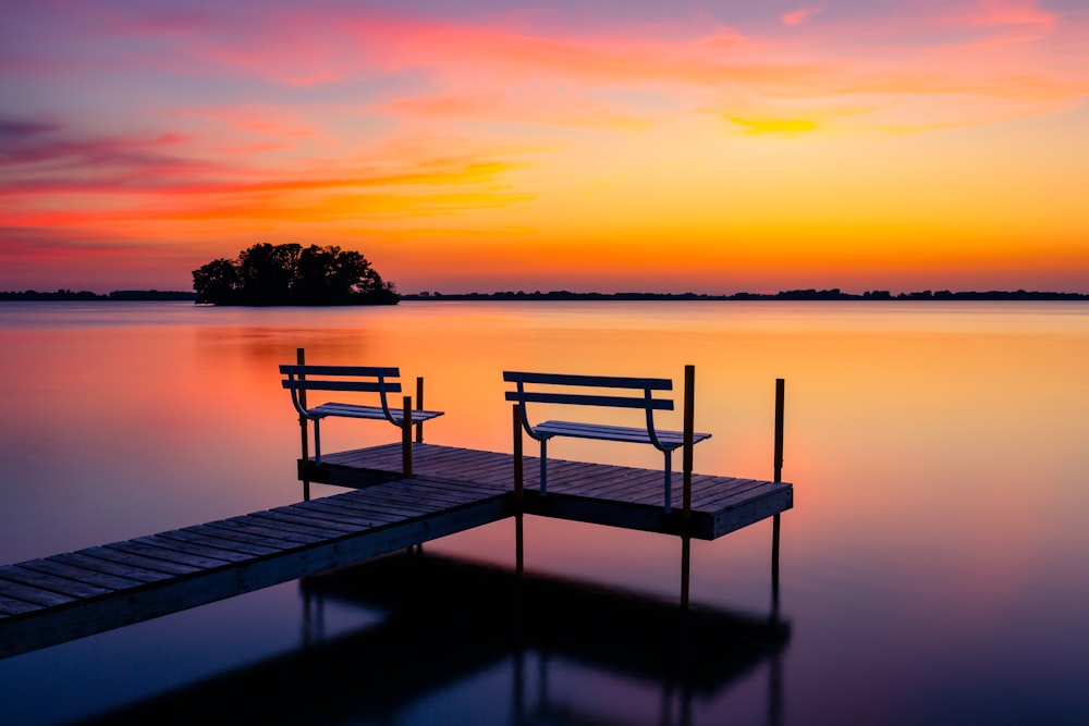 selective focus photography of dock