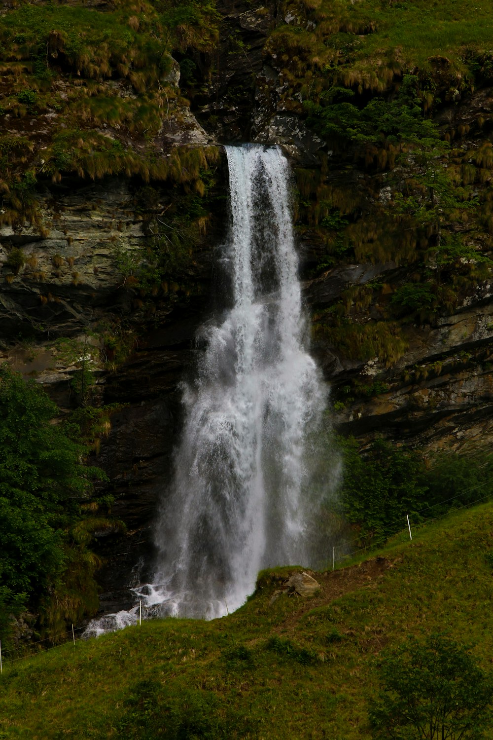 high-angle photography of waterfalls