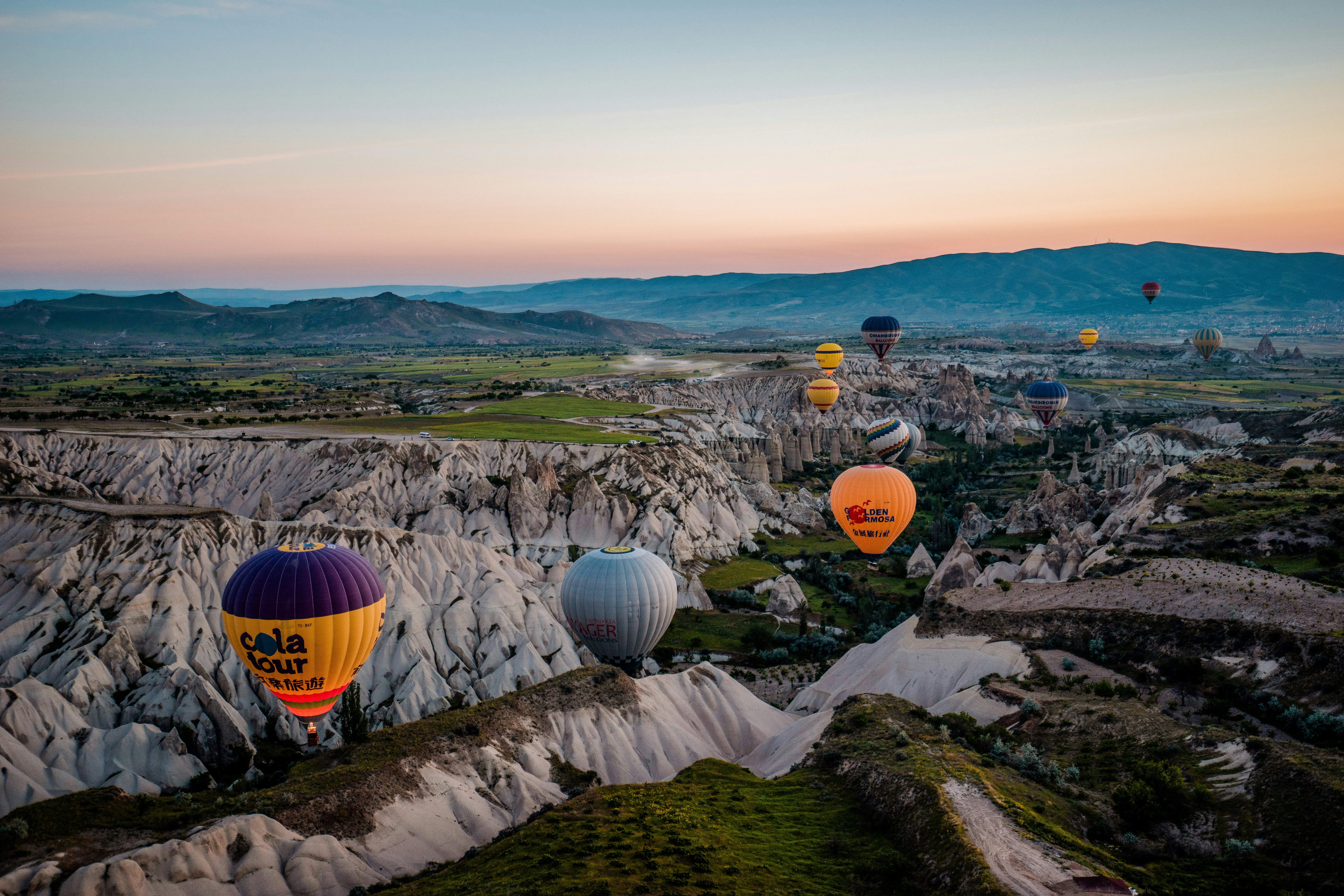 Fotografia aerea di mongolfiere