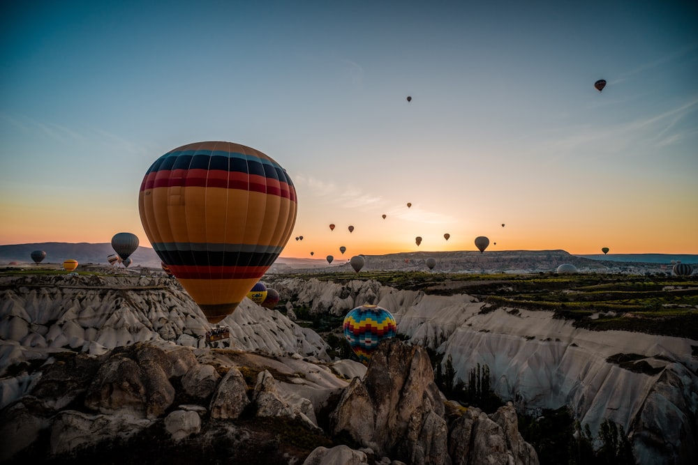 aerial photography of hot air ballons