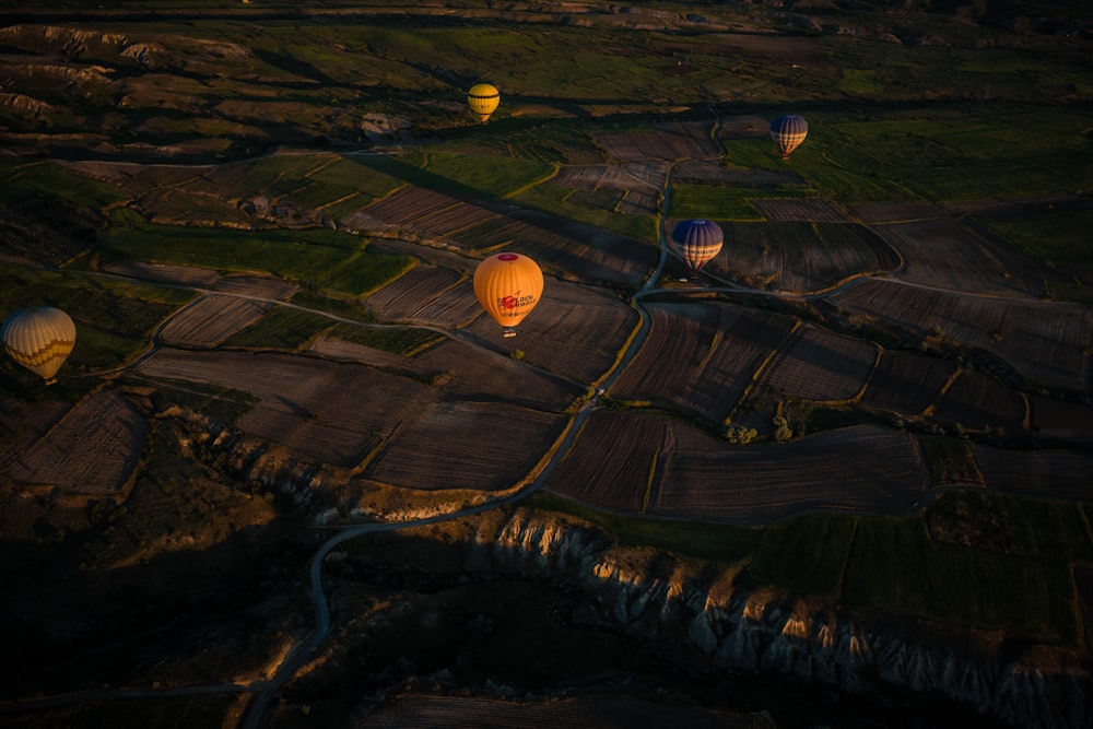 熱気球の航空写真