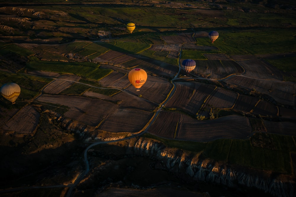 aerial photography of hot air balloons