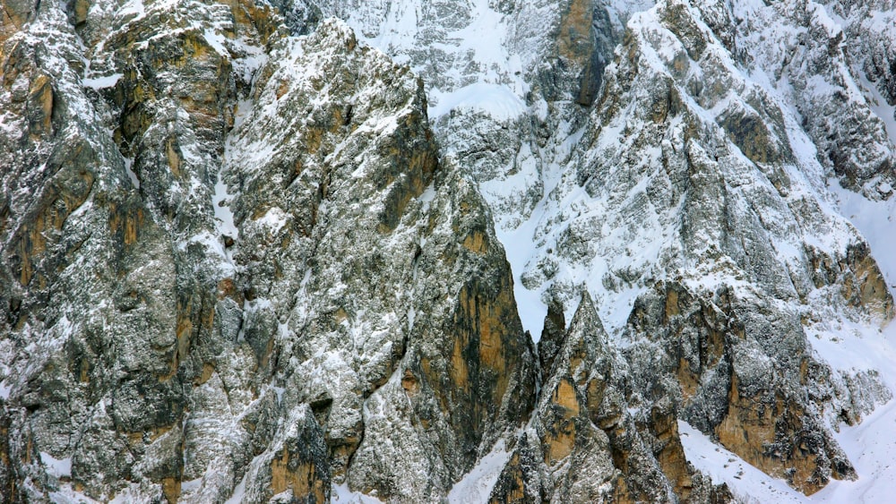 rock mountain during winter season