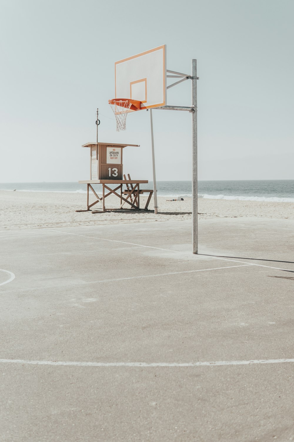 white and orange basketball hoop