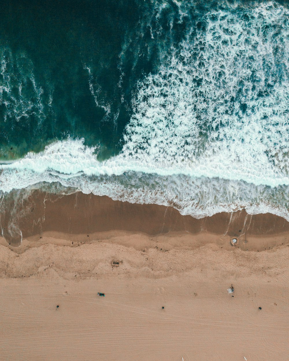 high-angle photography of people on beach