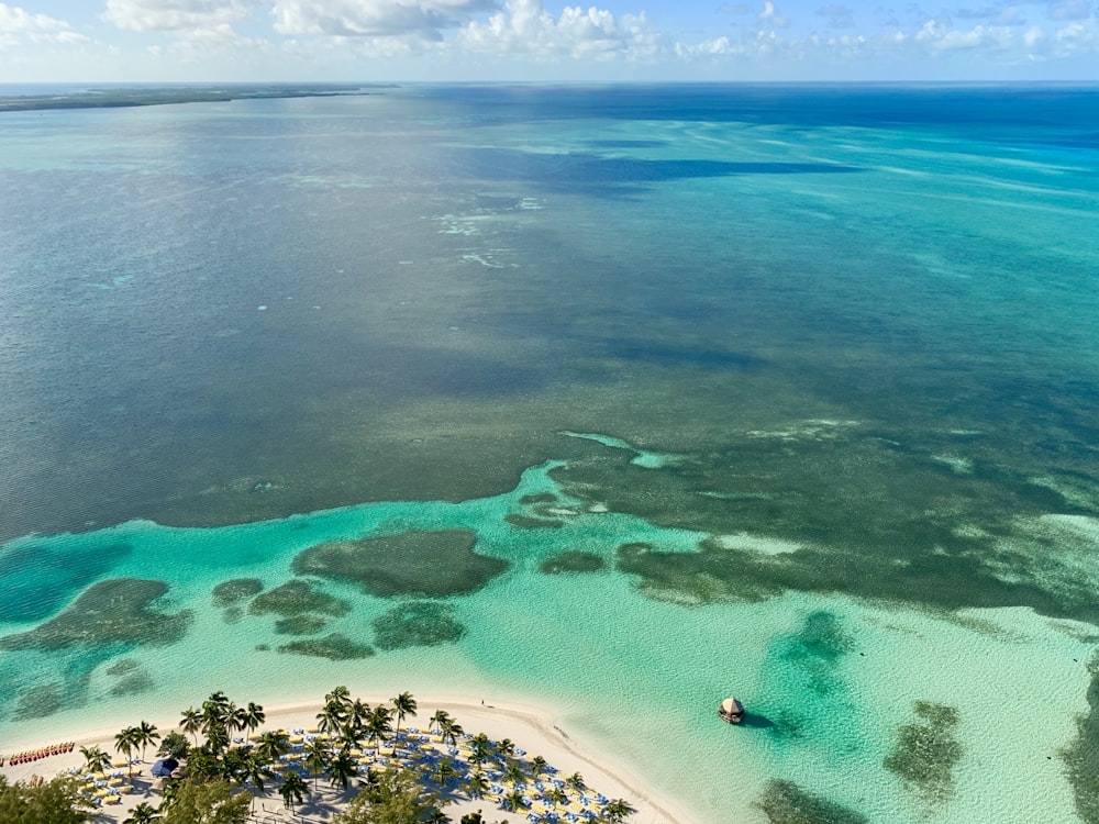 costa y cuerpo de agua durante el día