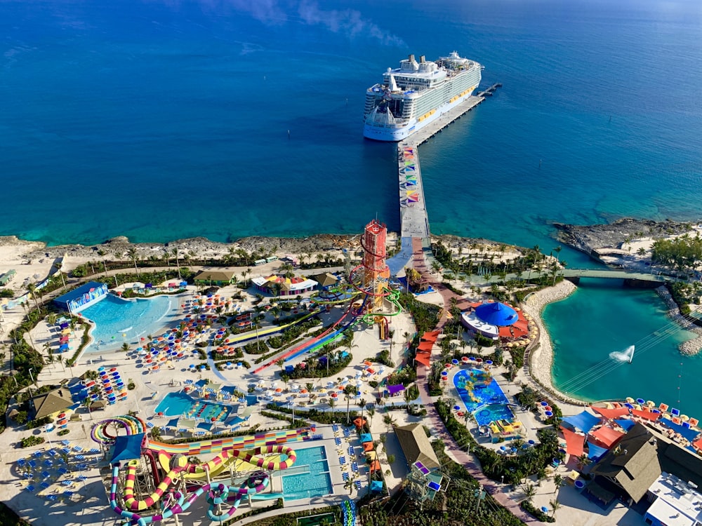 Arial view of a waterpark.