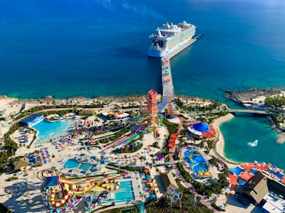 birds eye photography of structures bahamas teams background