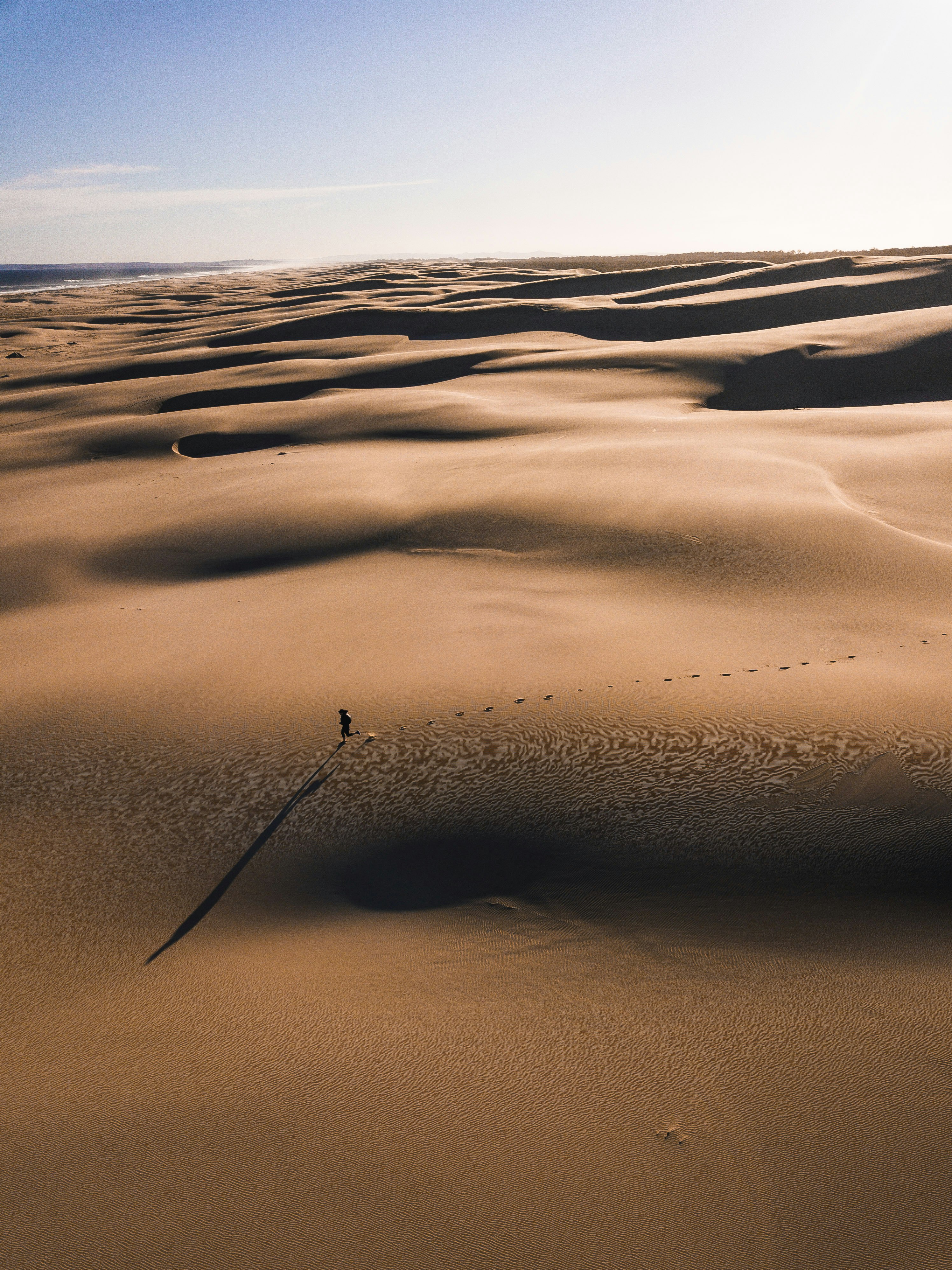 person walking on the desert photography