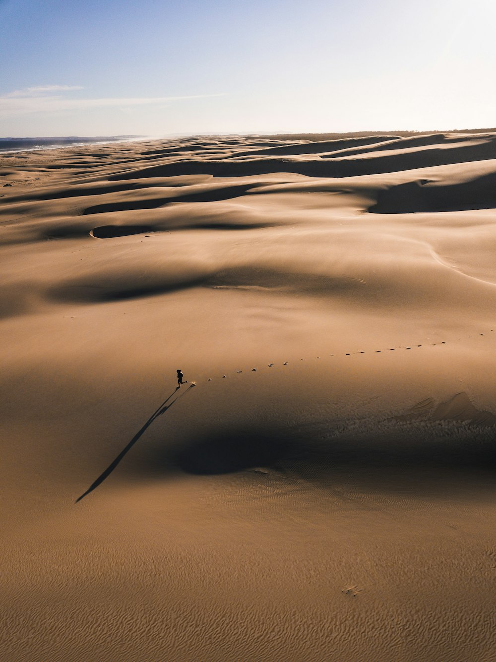 person walking on the desert photography