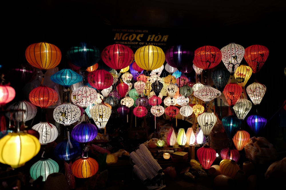 multicolored lanterns