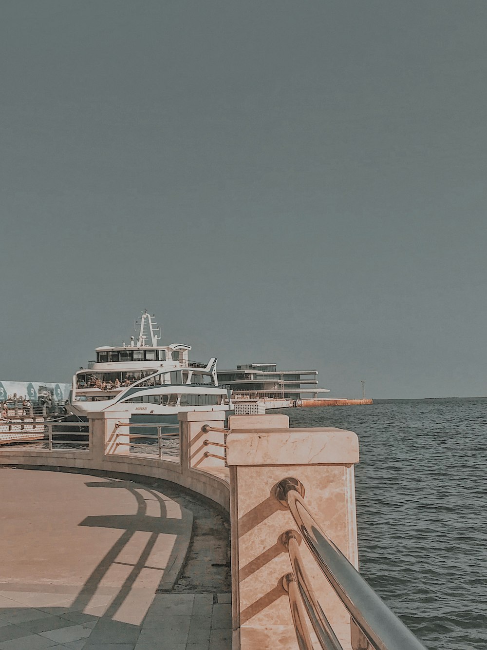 cruise ship parked beside port