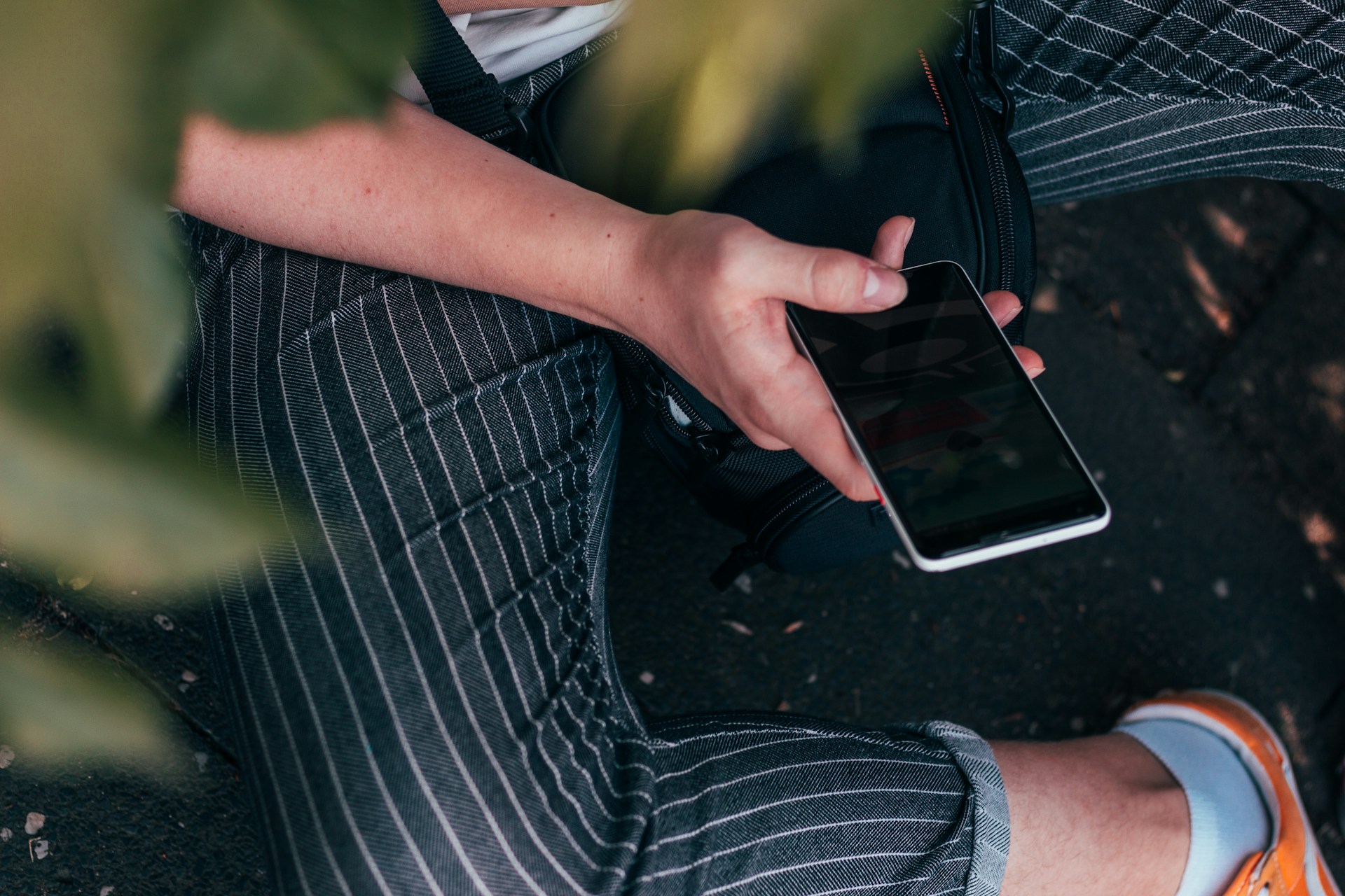 person using smartphone