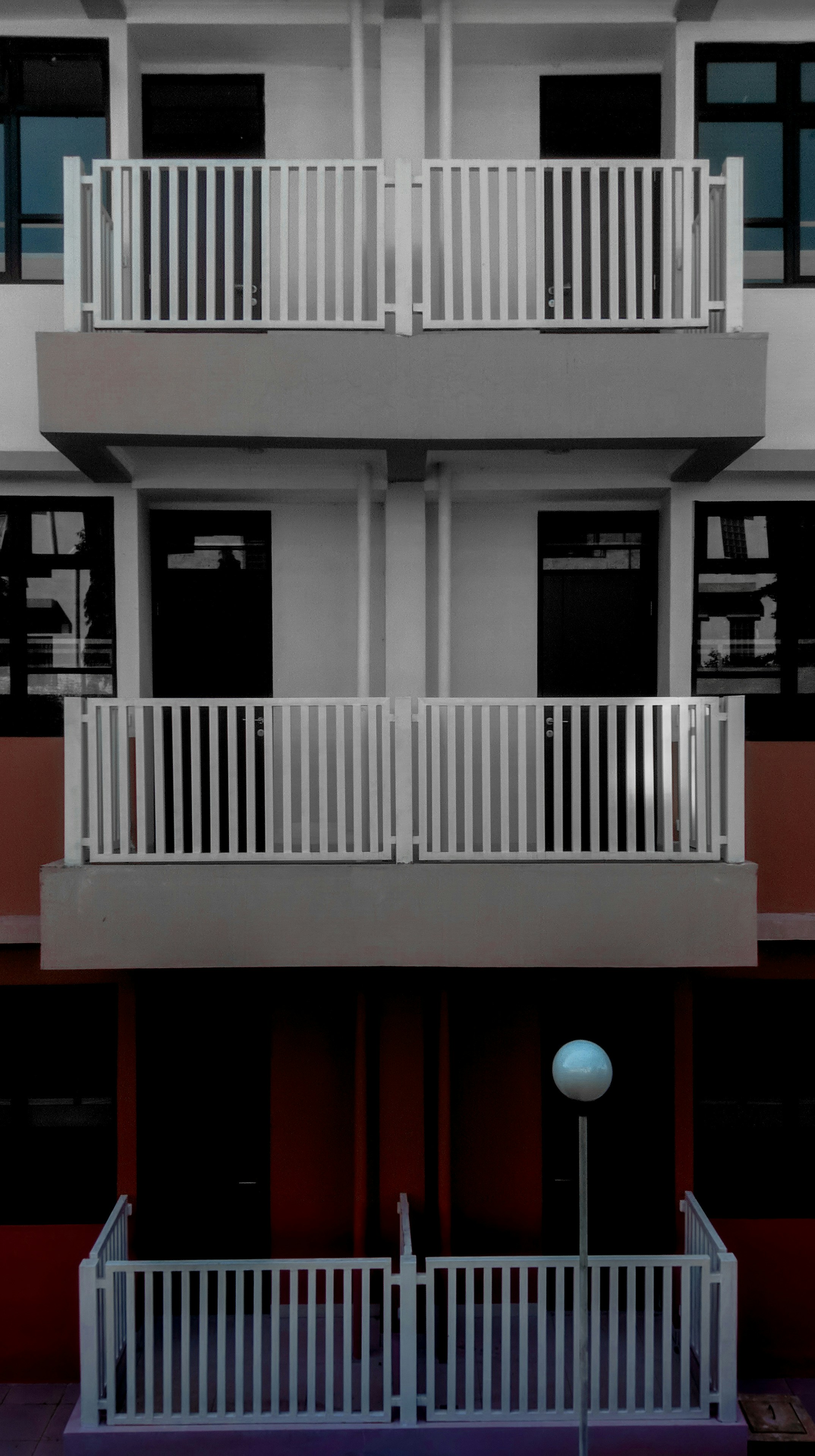 white balcony rail