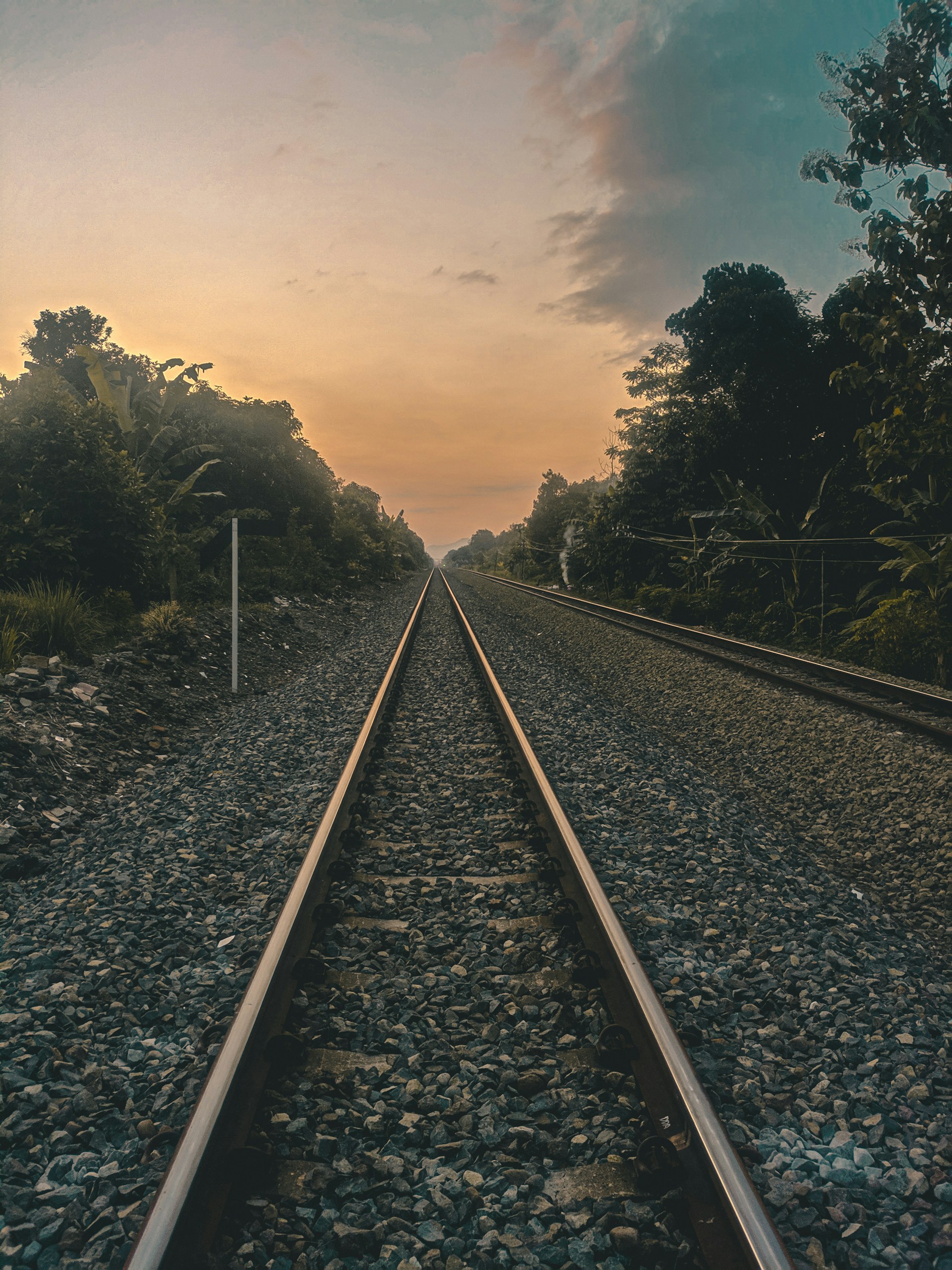 brown and gray train railway