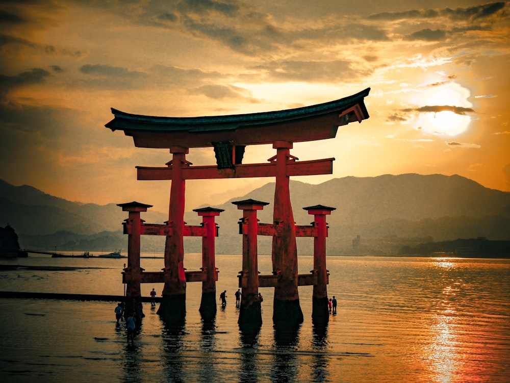 vermelho Itsukushima Torii