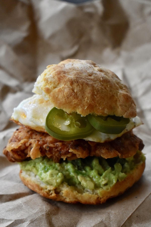 Ham and egg burger