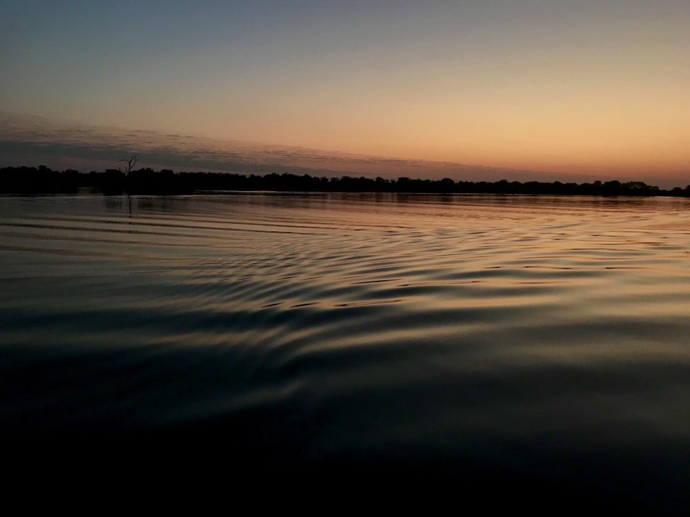 clam body of water during sunset