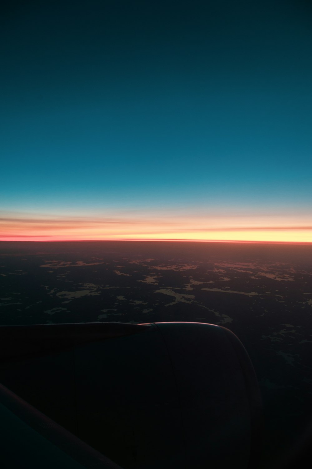 a view of a sunset from an airplane