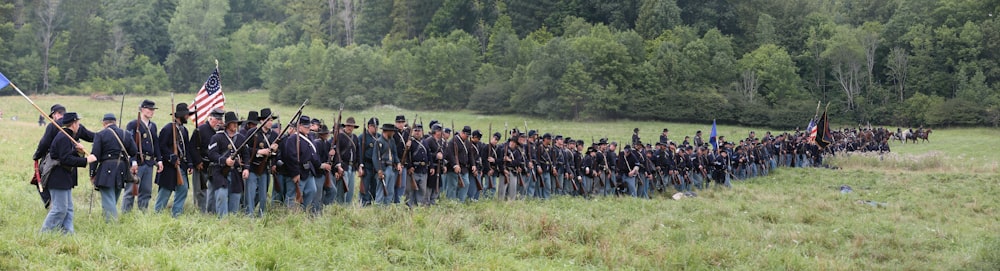 soldier lining up on field